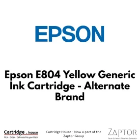 Epson E804 Yellow Generic Ink Cartridge - Alternate Brand, A-E-E804-Y