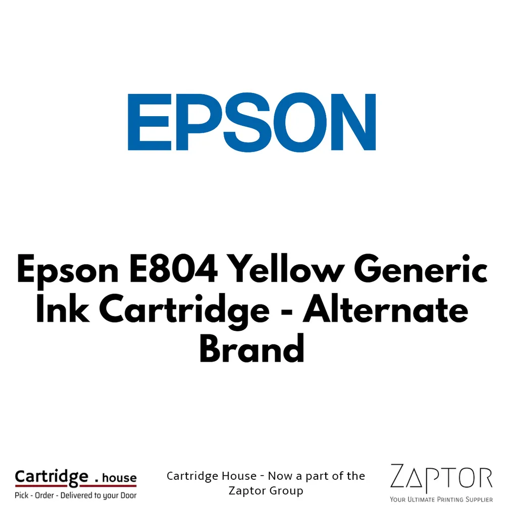 Epson E804 Yellow Generic Ink Cartridge - Alternate Brand, A-E-E804-Y