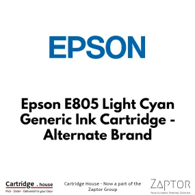 Epson E805 Light Cyan Generic Ink Cartridge - Alternate Brand, A-E-E805-C