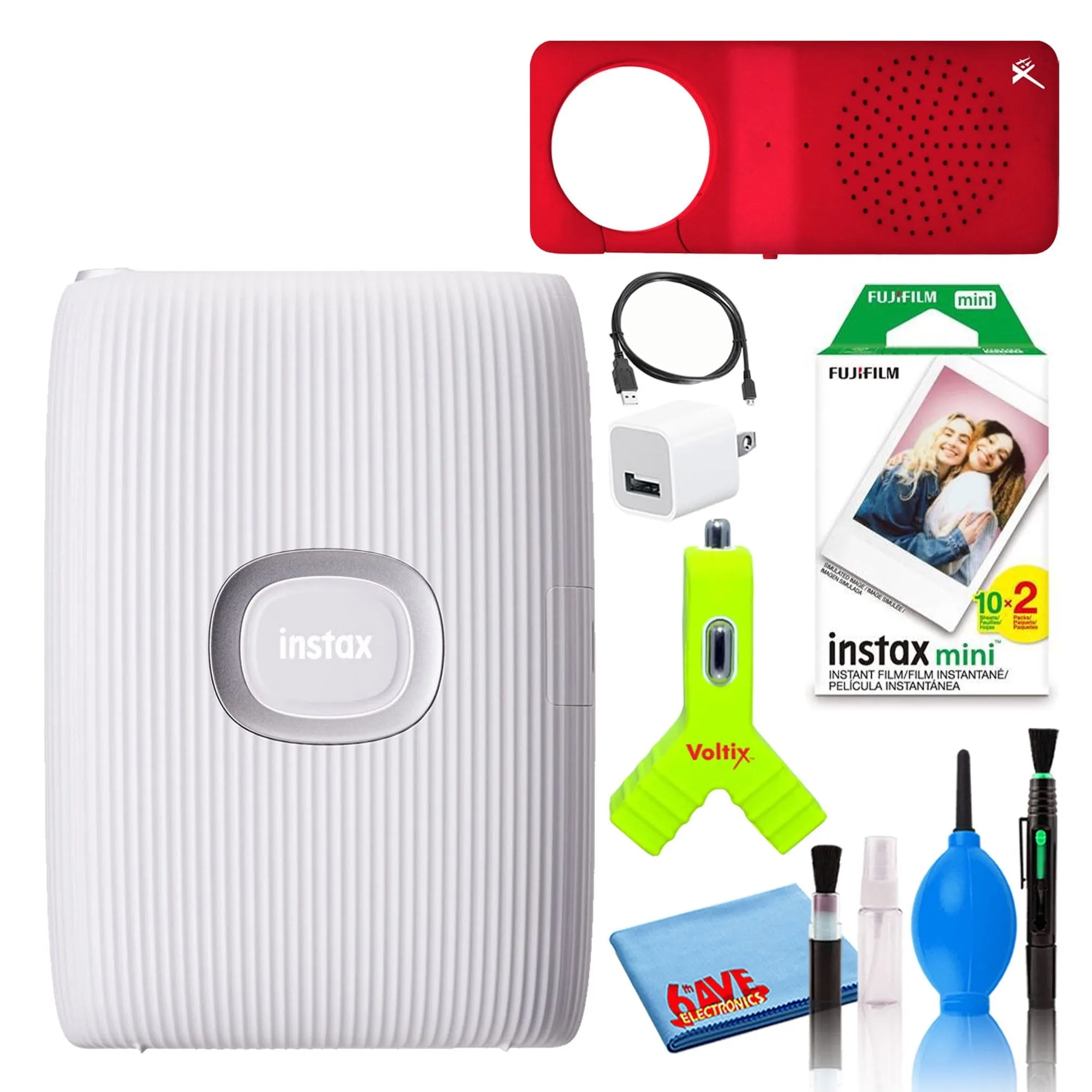 Fujifilm Instax Mini Link 2 Printer (3-Colors) with (20) Mini Films   Speaker -