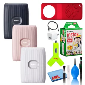 Fujifilm Instax Mini Link 2 Printer (3-Colors) with (20) Mini Films   Speaker -