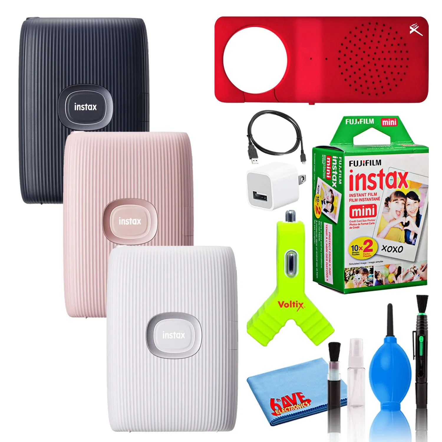 Fujifilm Instax Mini Link 2 Printer (3-Colors) with (20) Mini Films   Speaker -