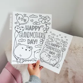 GRANDMOTHER'S DAY 2021 COLOURING PAGE - Free Instant Download