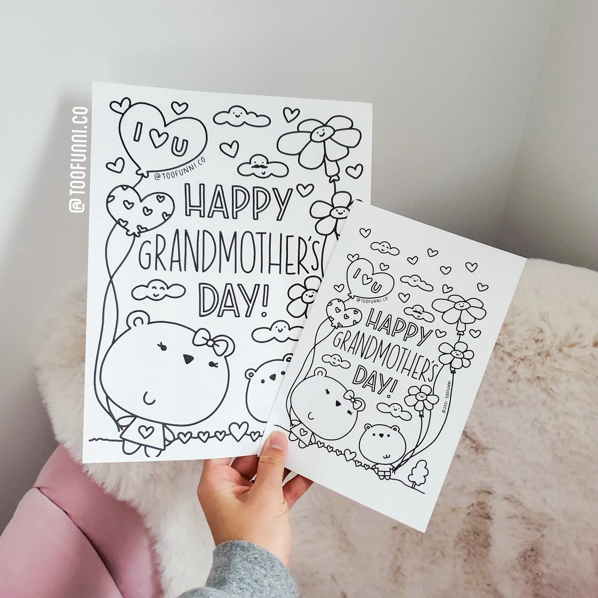 GRANDMOTHER'S DAY 2021 COLOURING PAGE - Free Instant Download