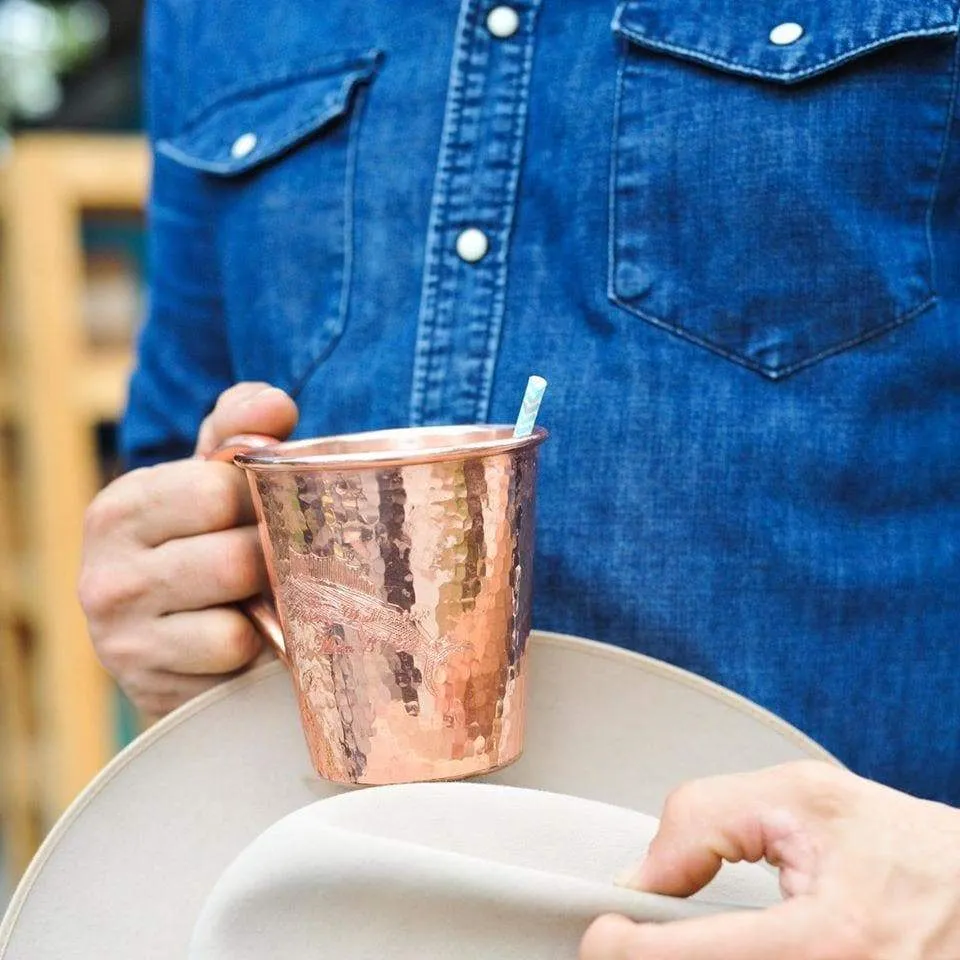 Hammered Copper Moscow Mule Gift Set
