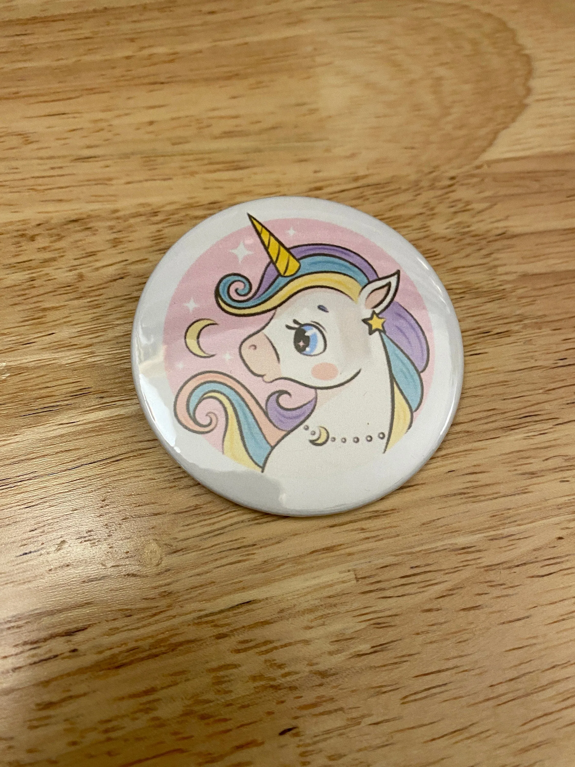 Happy Rainbow Unicorn 2.25" Button Pins or 1.25" Button options