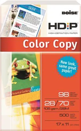 Hd:P Color Copy Paper 98 Brightness 28Lb 11 X 17 White 500 Sheets/Ream