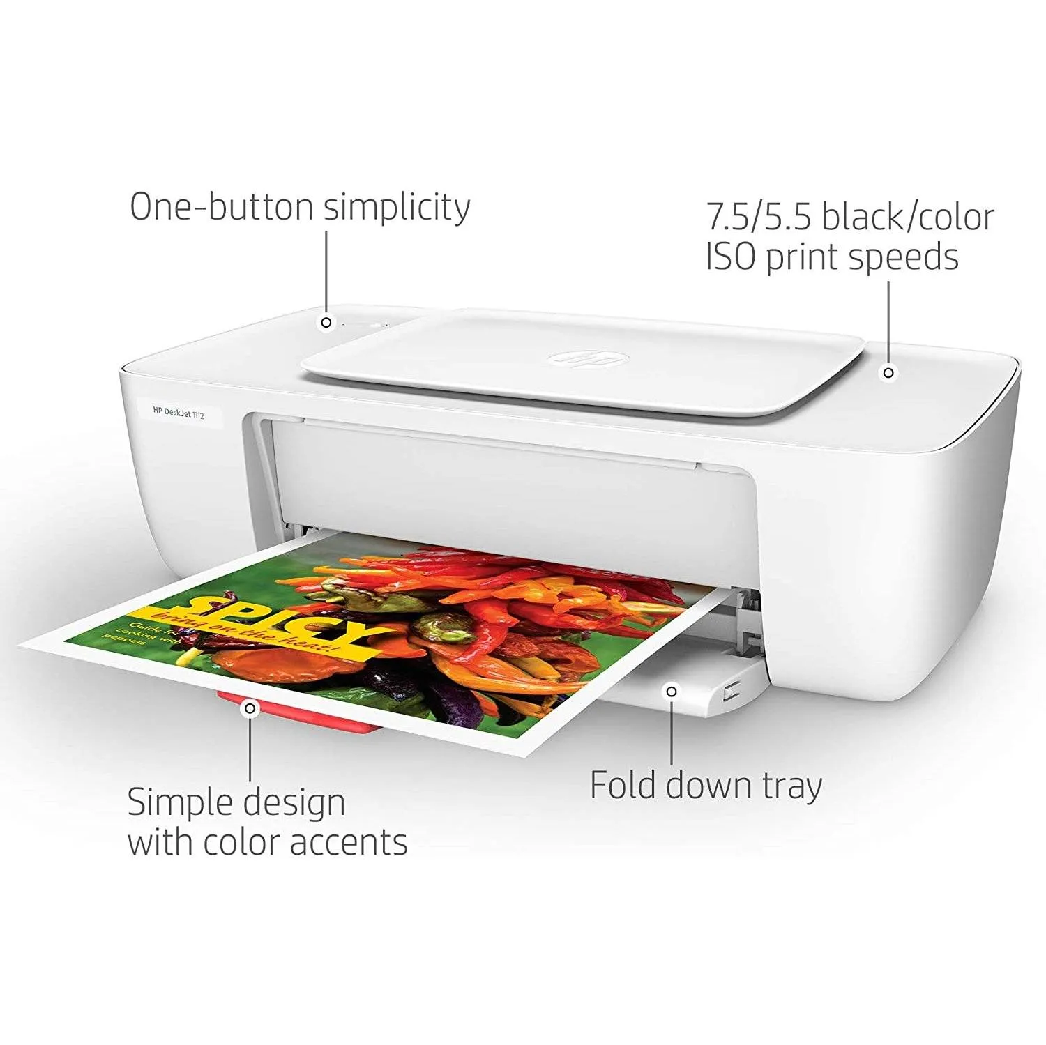 HP Deskjet 1112 Compact Printer (F5S23A) (Refurbished)