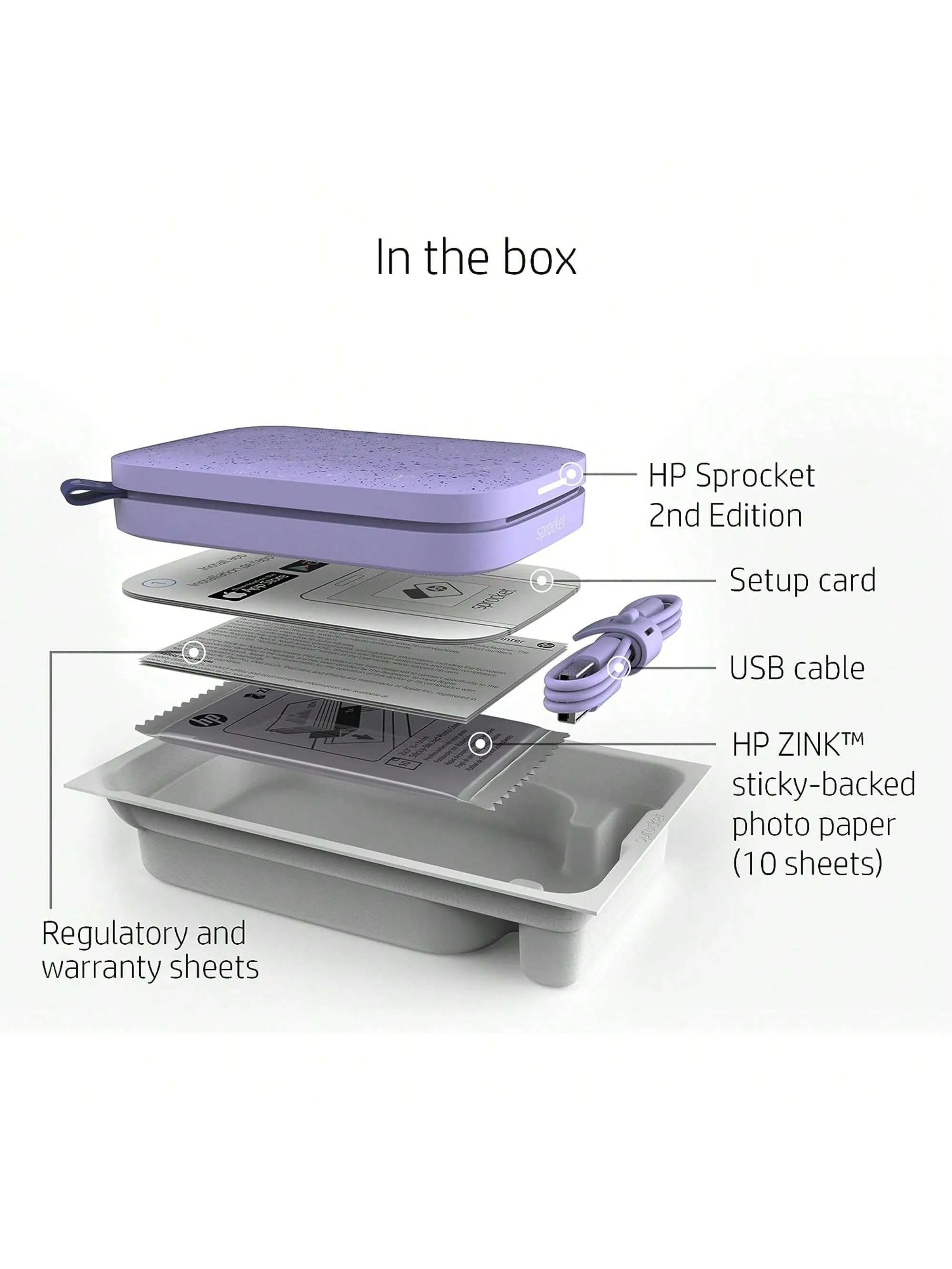 HP Sprocket Portable 2x3" Instant Color Photo Printer, Compact & Portable Printer