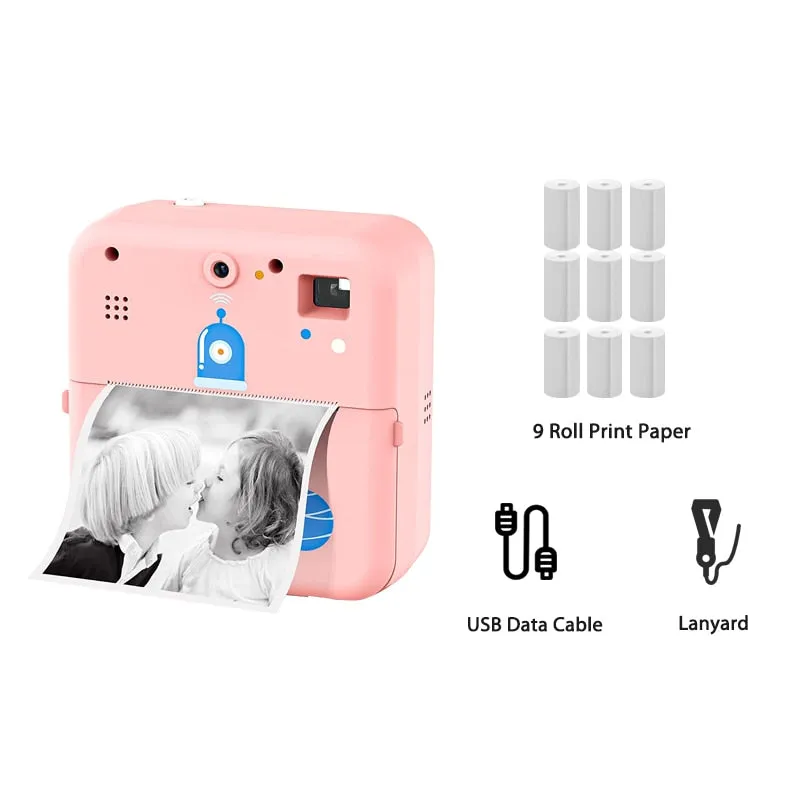 Instant Photo Print Camera For Kids Thermal Label Printer Digital Toy Camera For Child Girl Birthday Gift