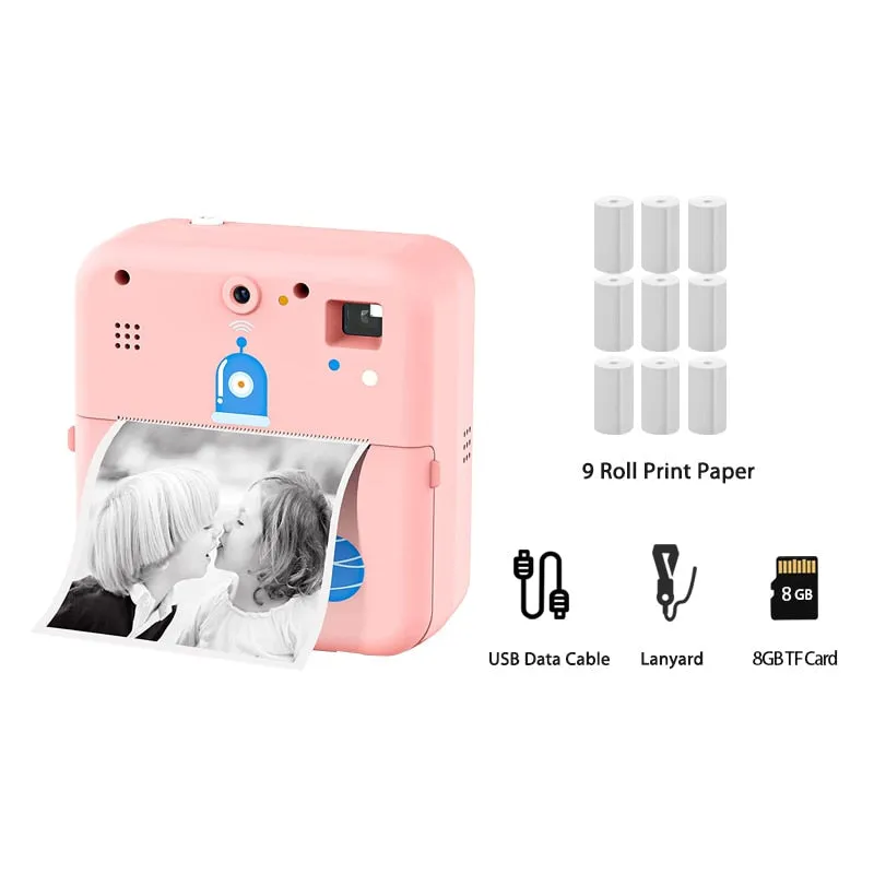 Instant Photo Print Camera For Kids Thermal Label Printer Digital Toy Camera For Child Girl Birthday Gift