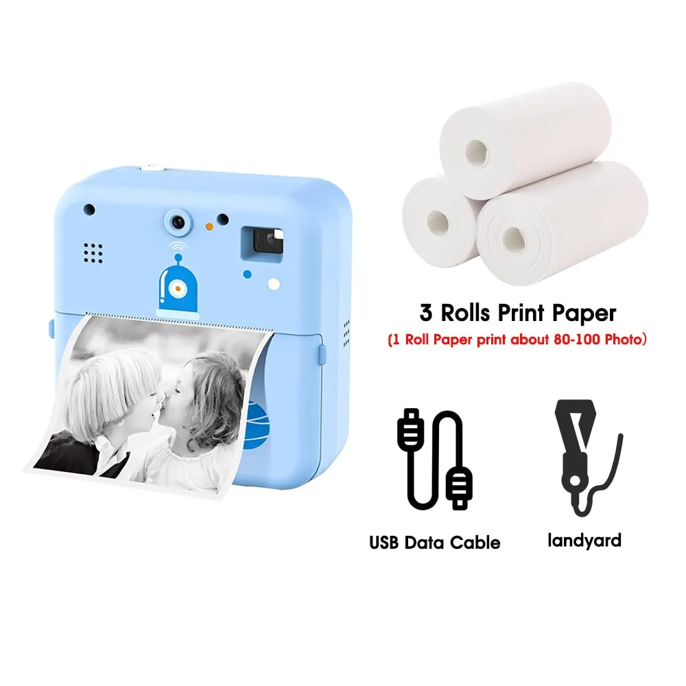 Instant Photo Print Camera For Kids Thermal Label Printer Digital Toy Camera For Child Girl Birthday Gift