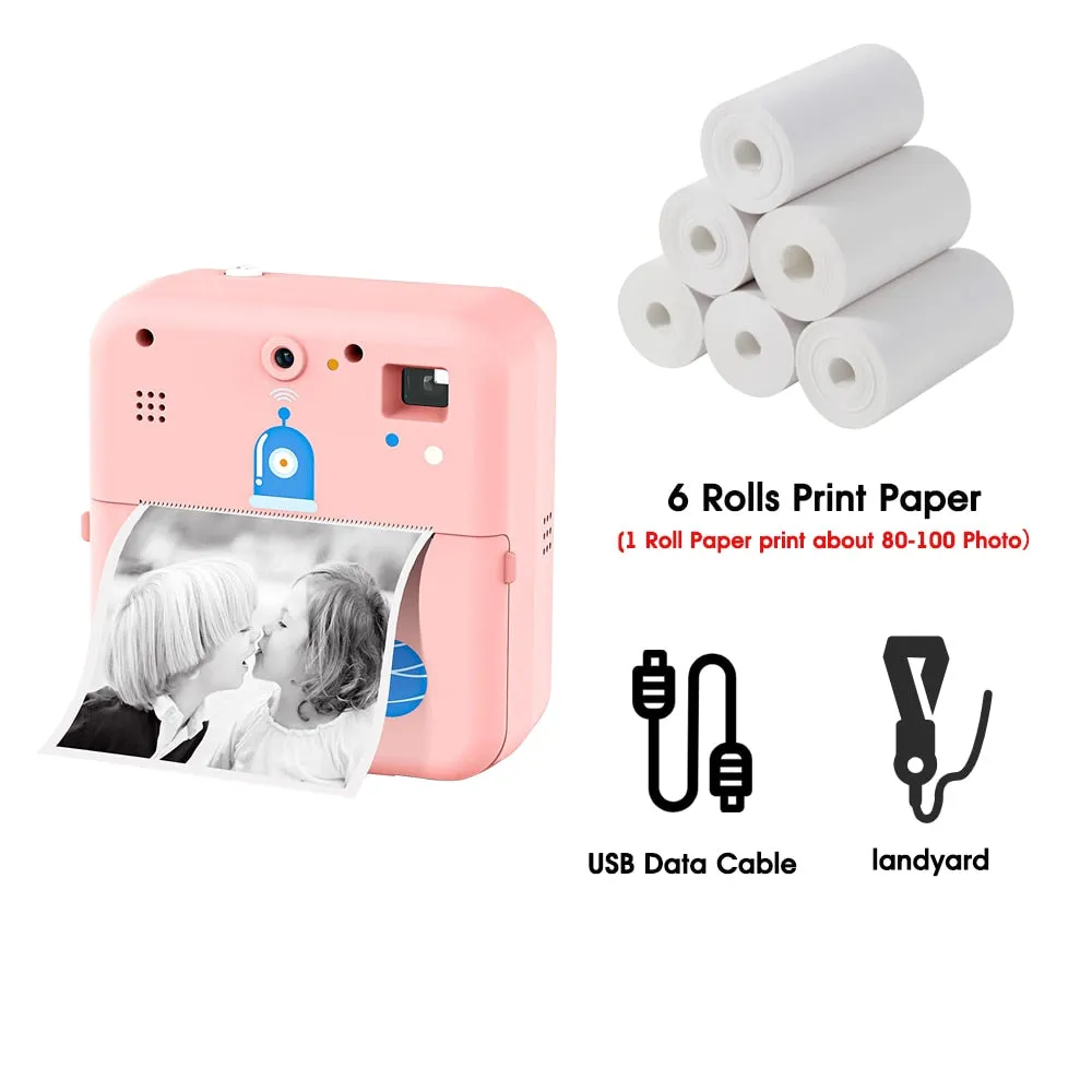 Instant Photo Print Camera For Kids Thermal Label Printer Digital Toy Camera For Child Girl Birthday Gift