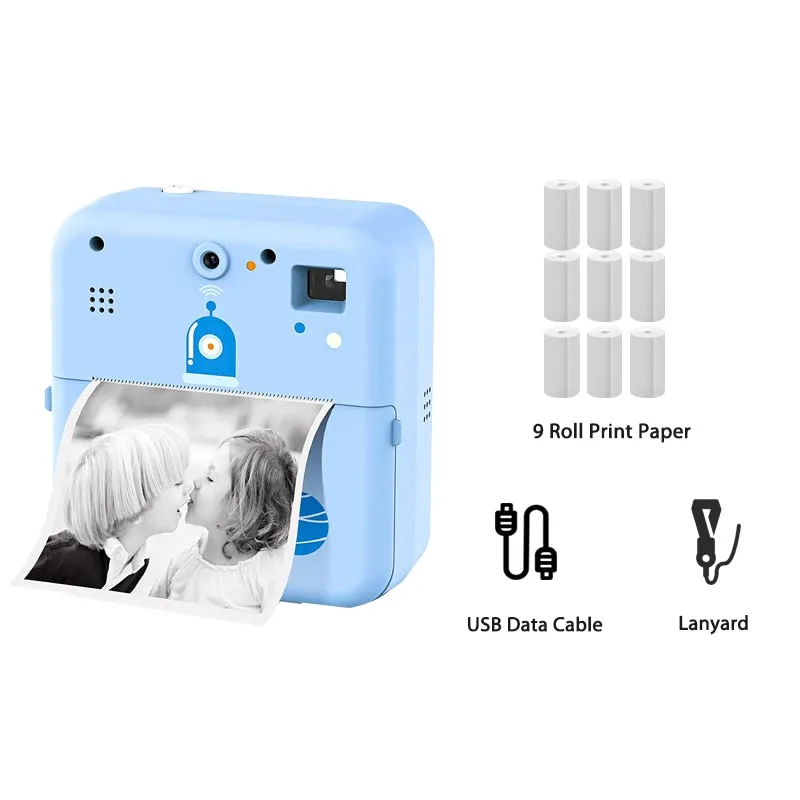 Instant Photo Print Camera For Kids Thermal Label Printer Digital Toy Camera For Child Girl Birthday Gift