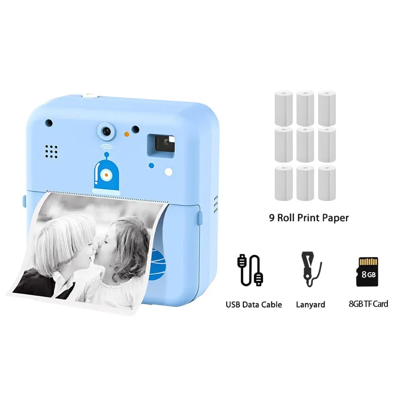 Instant Photo Print Camera For Kids Thermal Label Printer Digital Toy Camera For Child Girl Birthday Gift