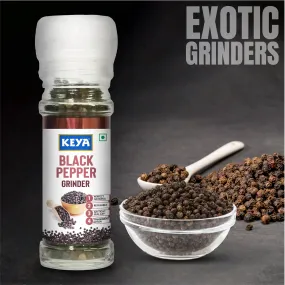 Keya Black Pepper Grinder 50g | Fresh Kali Mirch | Freshly Ground Premium Black Pepper for Enhancing Flavors | Convenient Twist-Top Grinder for Easy Use | Perfect for Cooking, Seasoning, and Garnishing | 50