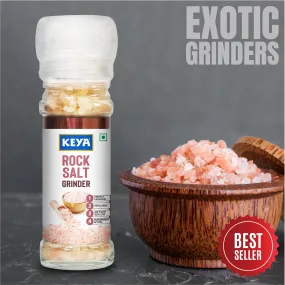 Keya Rock Salt Grinder 100g | Natural, Healthy Alternative to Regular Salt for Cooking, Seasoning & Garnishing | Perfect for Enhancing Flavors in Meals, Snacks, and More | 100g Premium Quality Grinder