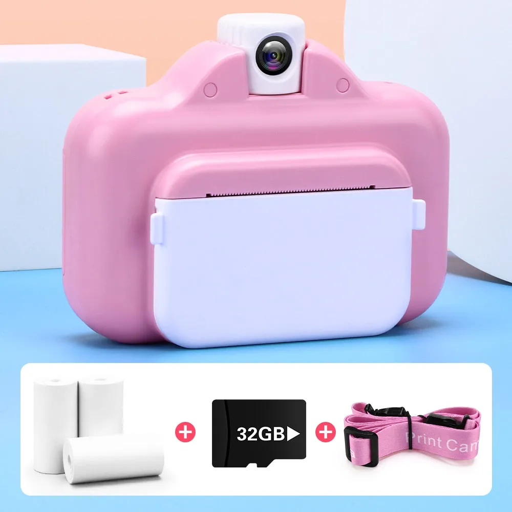 Kids Camera WIFI Instant Print Camera Thermal Printer Wireless WIFI Phone Printer 32GB Card 1080P HD Children Digital Camera Toy