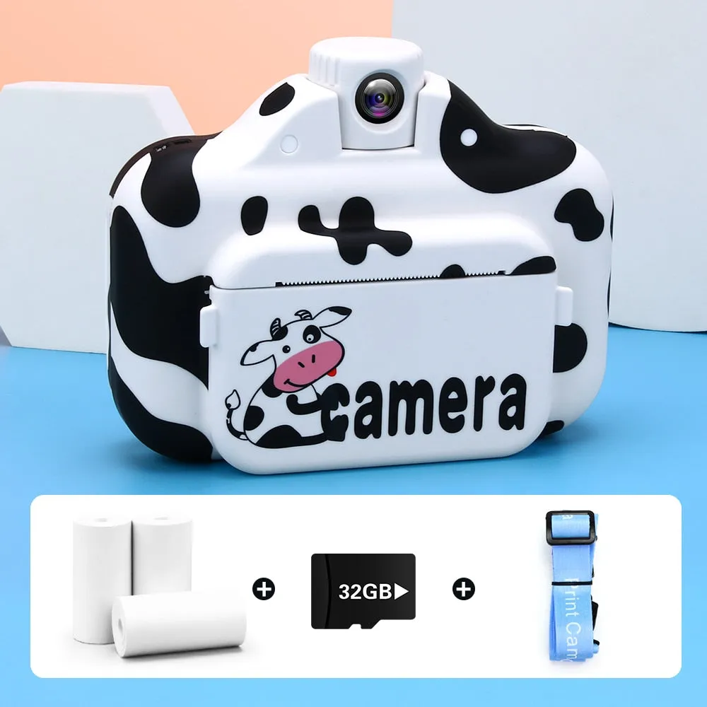 Kids Camera WIFI Instant Print Camera Thermal Printer Wireless WIFI Phone Printer 32GB Card 1080P HD Children Digital Camera Toy