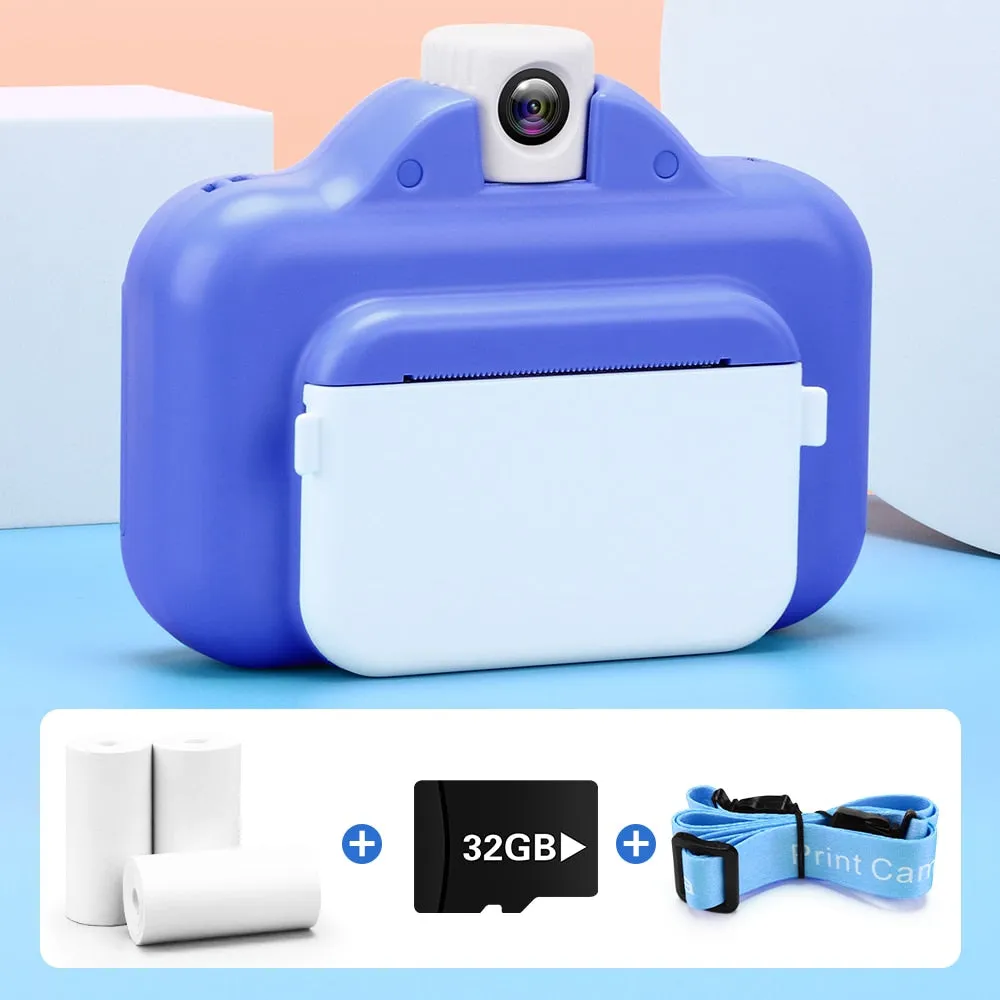 Kids Camera WIFI Instant Print Camera Thermal Printer Wireless WIFI Phone Printer 32GB Card 1080P HD Children Digital Camera Toy