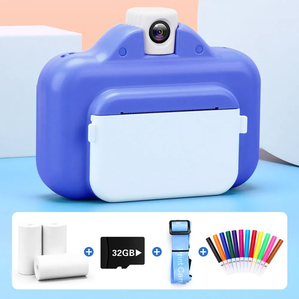 Kids Camera WIFI Instant Print Camera Thermal Printer Wireless WIFI Phone Printer 32GB Card 1080P HD Children Digital Camera Toy