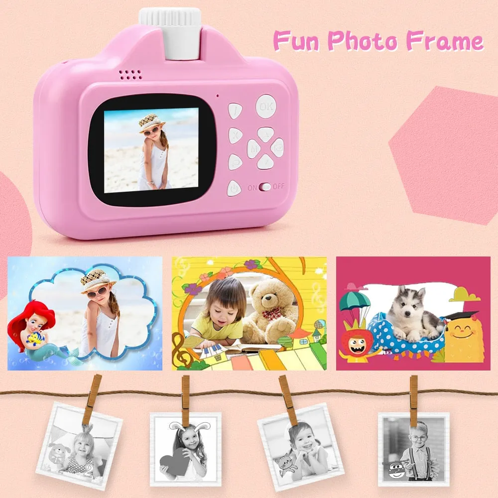 Kids Camera WIFI Instant Print Camera Thermal Printer Wireless WIFI Phone Printer 32GB Card 1080P HD Children Digital Camera Toy