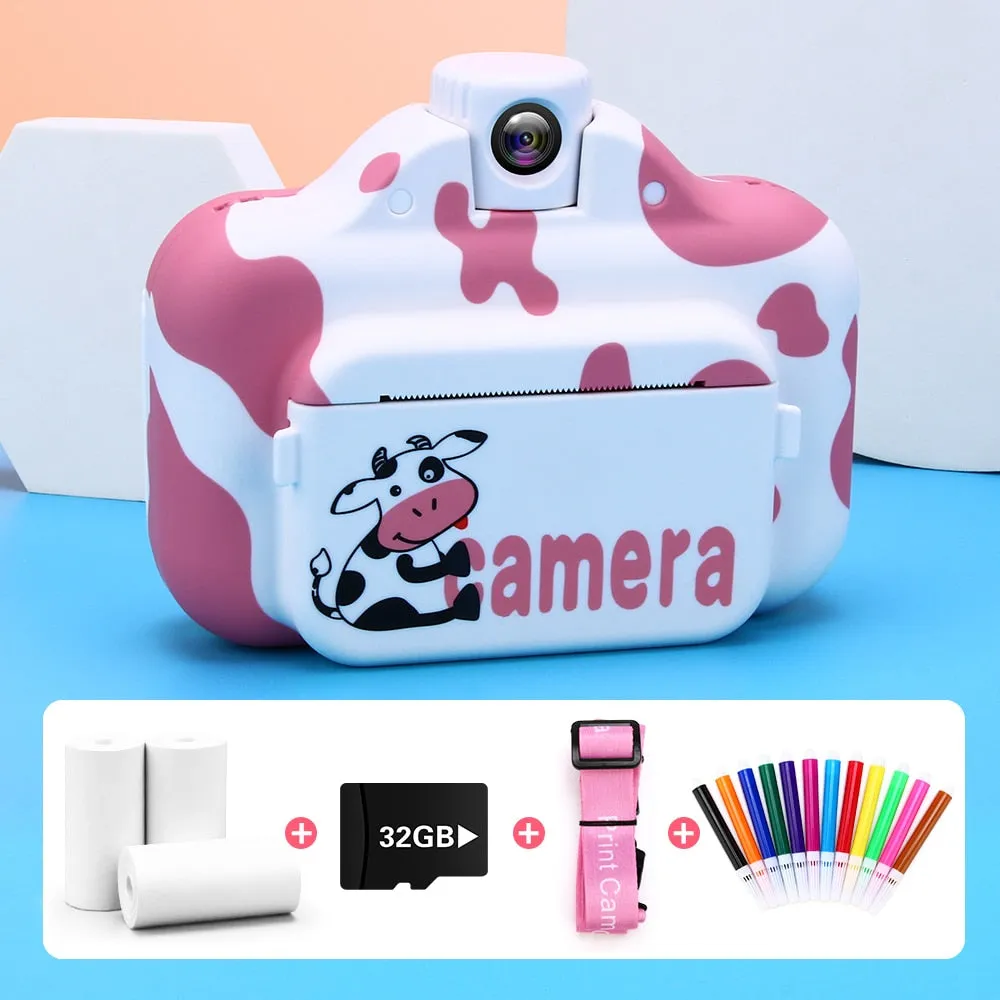 Kids Camera WIFI Instant Print Camera Thermal Printer Wireless WIFI Phone Printer 32GB Card 1080P HD Children Digital Camera Toy