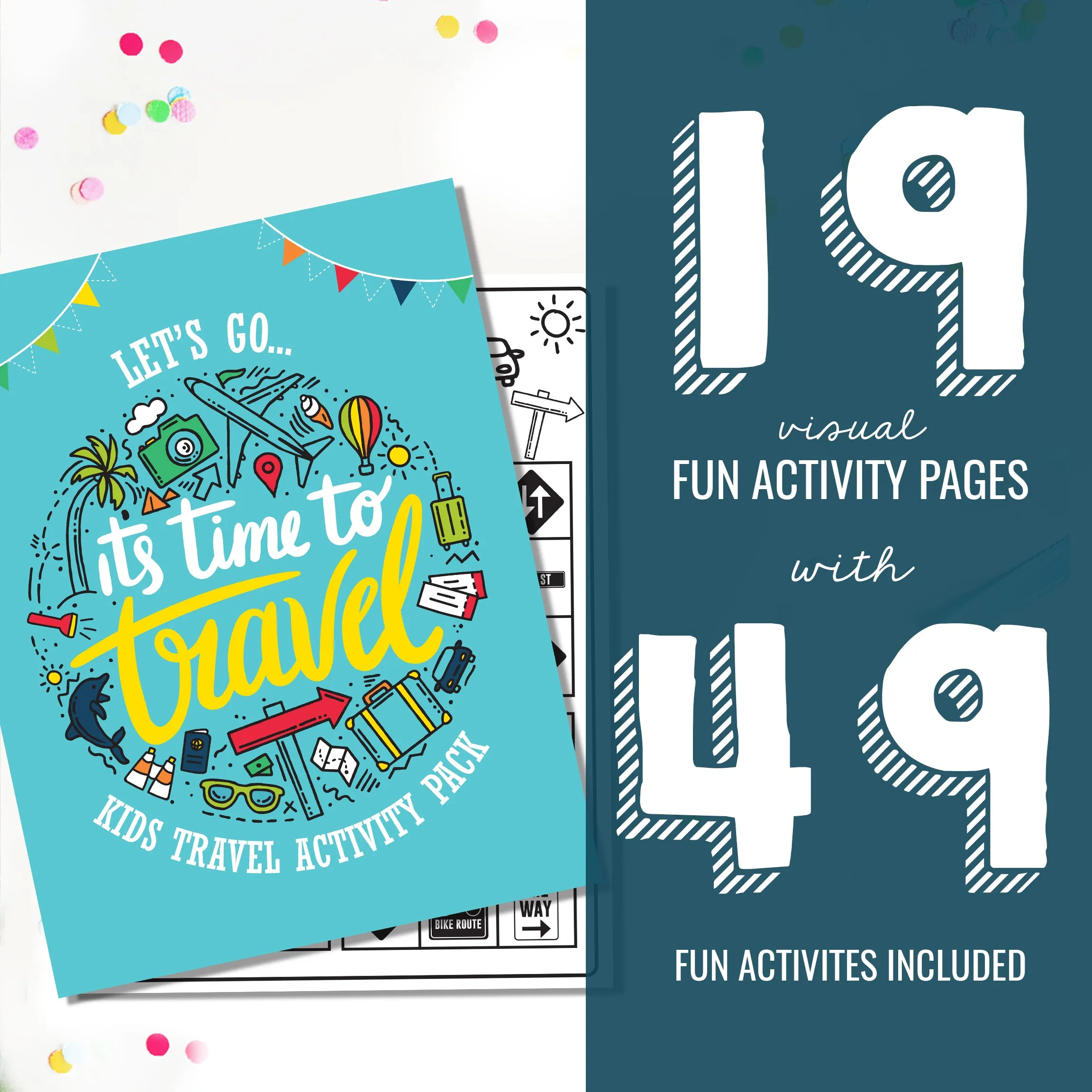 Kids Travel Activity Sheets | Kids Road trip Activity Sheets | Kids Holiday Activities