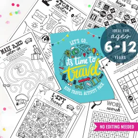 Kids Travel Activity Sheets | Kids Road trip Activity Sheets | Kids Holiday Activities