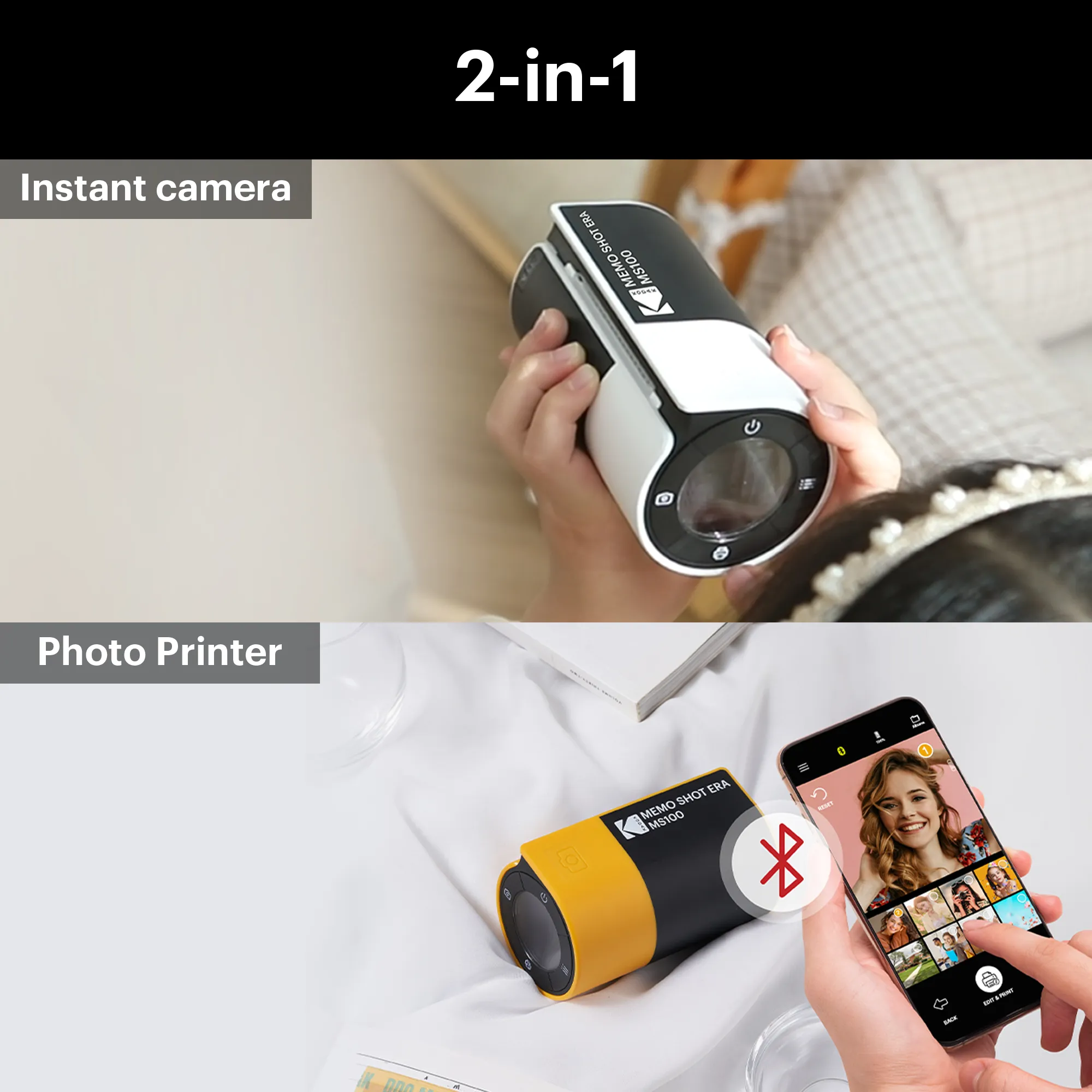 KODAK Memo Shot ERA Label Printer (1.8x2.7inches) bundle (camera with 1 roll   9 rolls cartridge set)