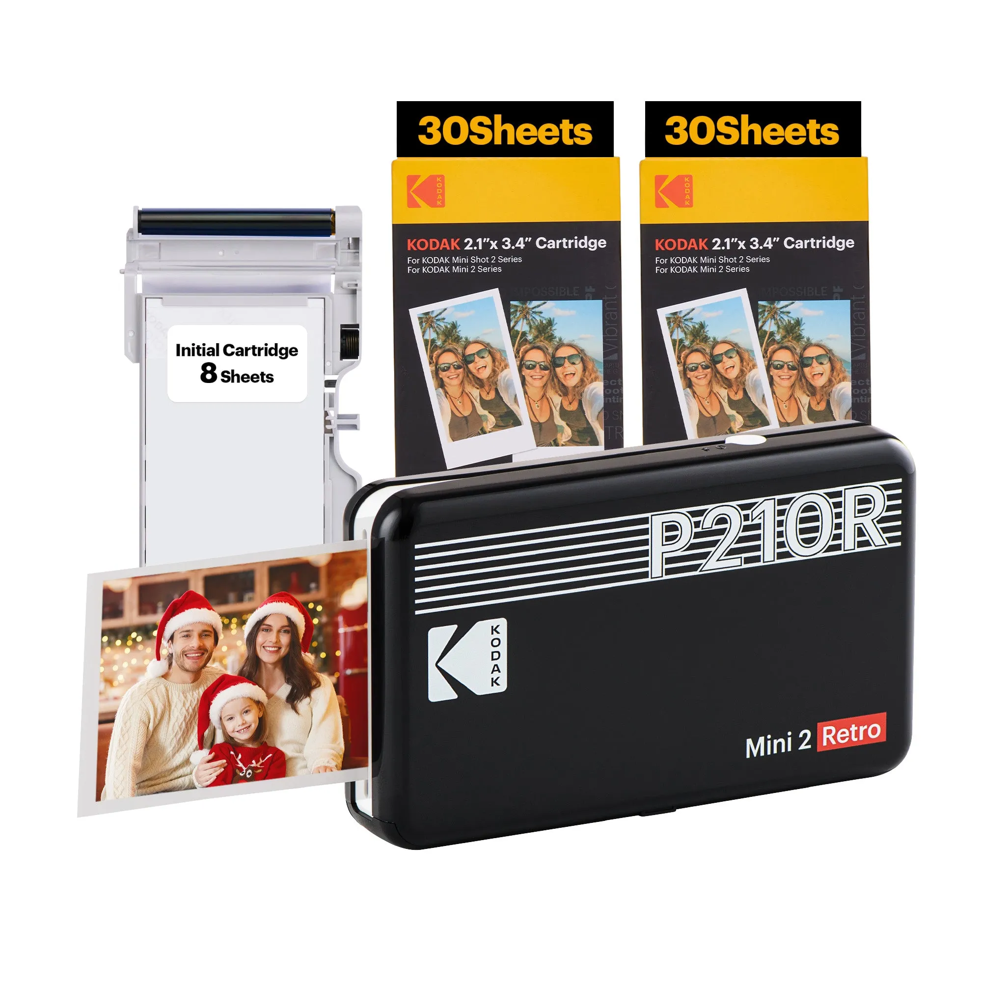 KODAK Mini 2 Retro 4PASS Portable Photo Printer (2.1x3.4 inches)   68 Sheets Bundle