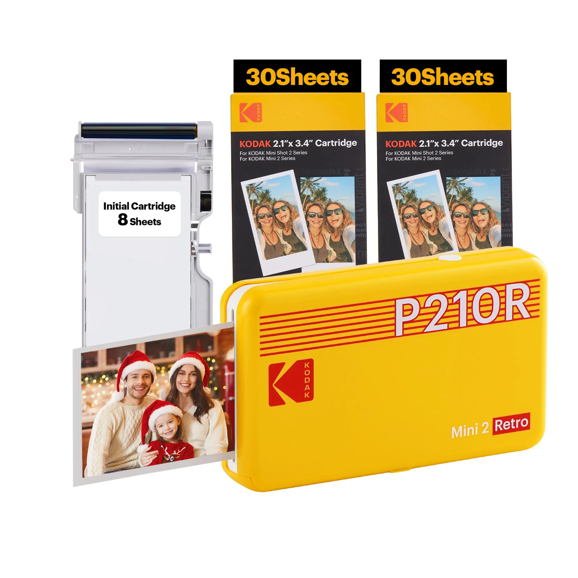 KODAK Mini 2 Retro 4PASS Portable Photo Printer (2.1x3.4 inches)   68 Sheets Bundle