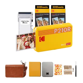 KODAK Mini 2 Retro 4PASS Portable Photo Printer (2.1x3.4 inches)   68 Sheets Gift Bundle