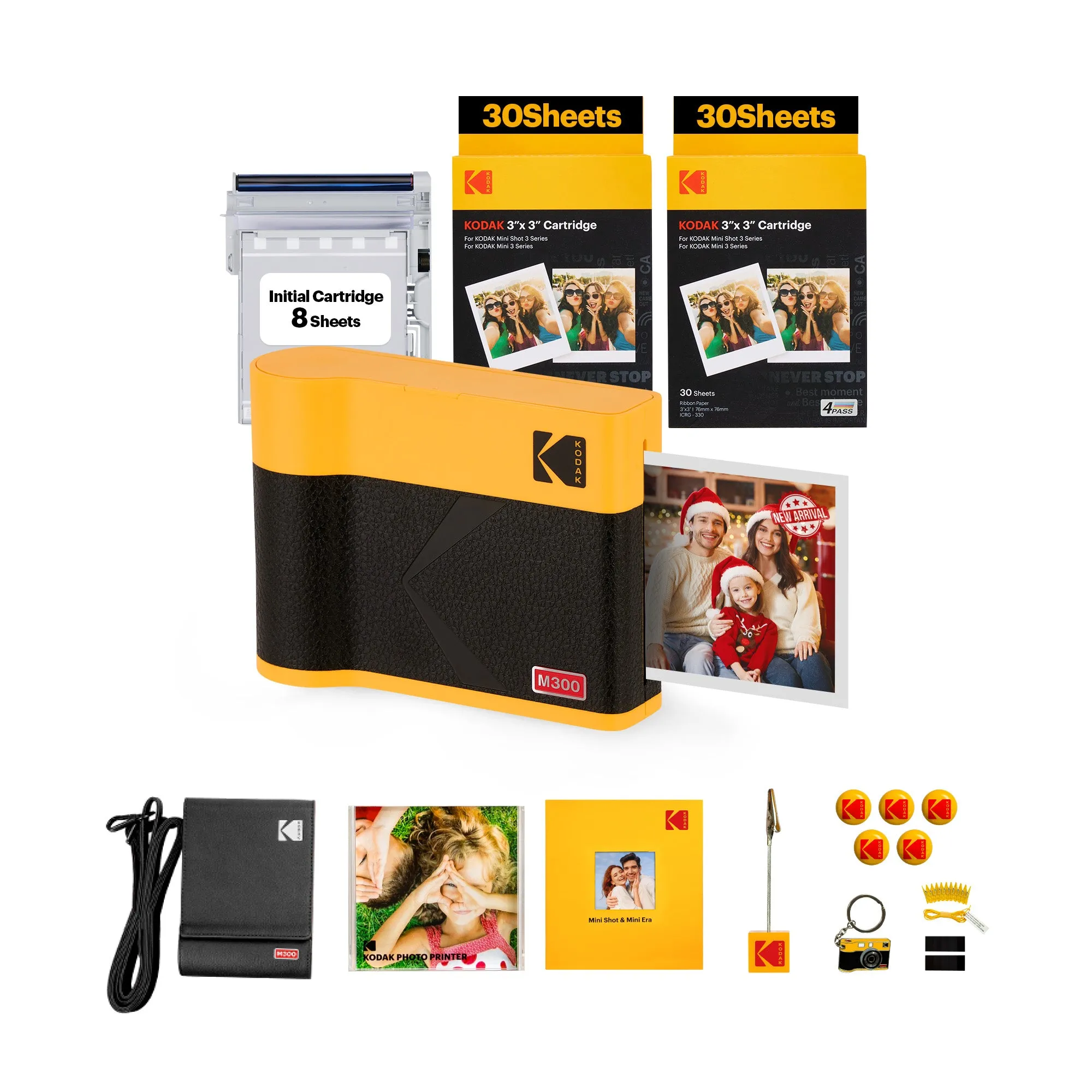KODAK Mini 3 ERA 4PASS Portable Photo Printer (3x3) (Printer   68 Sheets   Gift Accessories)