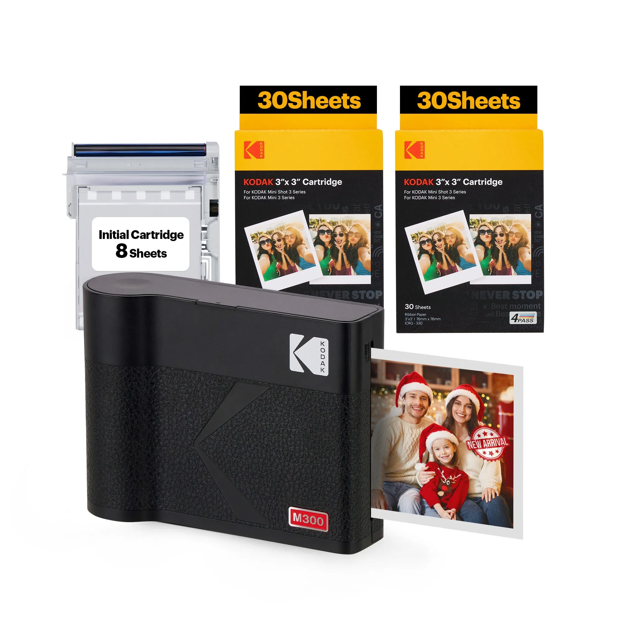 KODAK Mini 3 ERA 4PASS Portable Photo Printer (3x3) (Printer   68 Sheets)