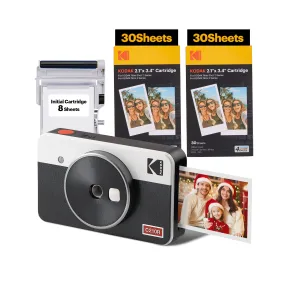 KODAK Mini Shot 2 Retro 4PASS 2-in-1 Instant Camera and Photo Printer (2.1x3.4 inches)   68 Sheets Bundle