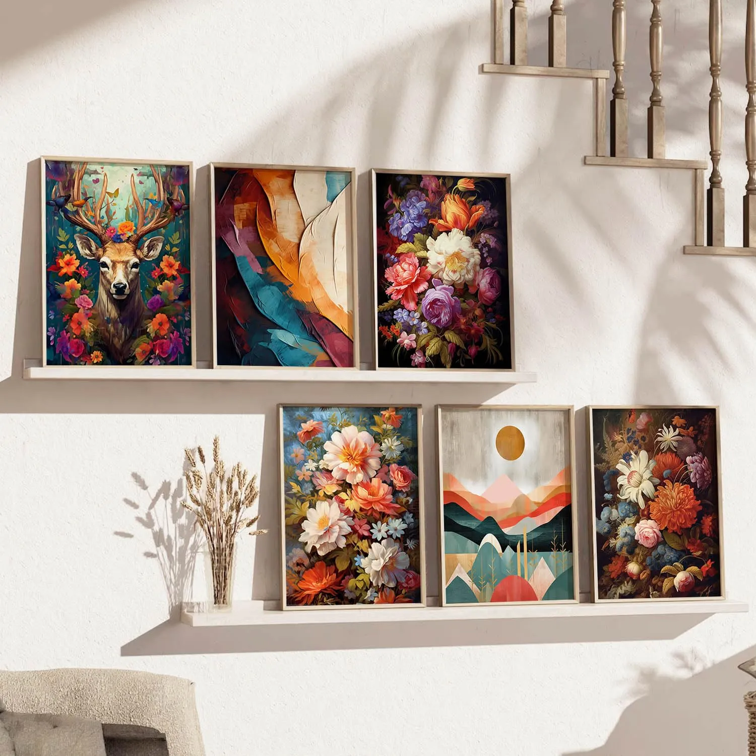 kotart - Aesthetic Modern Wall Decor Paintings with Frame for Home Decoration - Painting for Living Room Bedroom - Painting for Wall Decoration (10x13 inch, C)