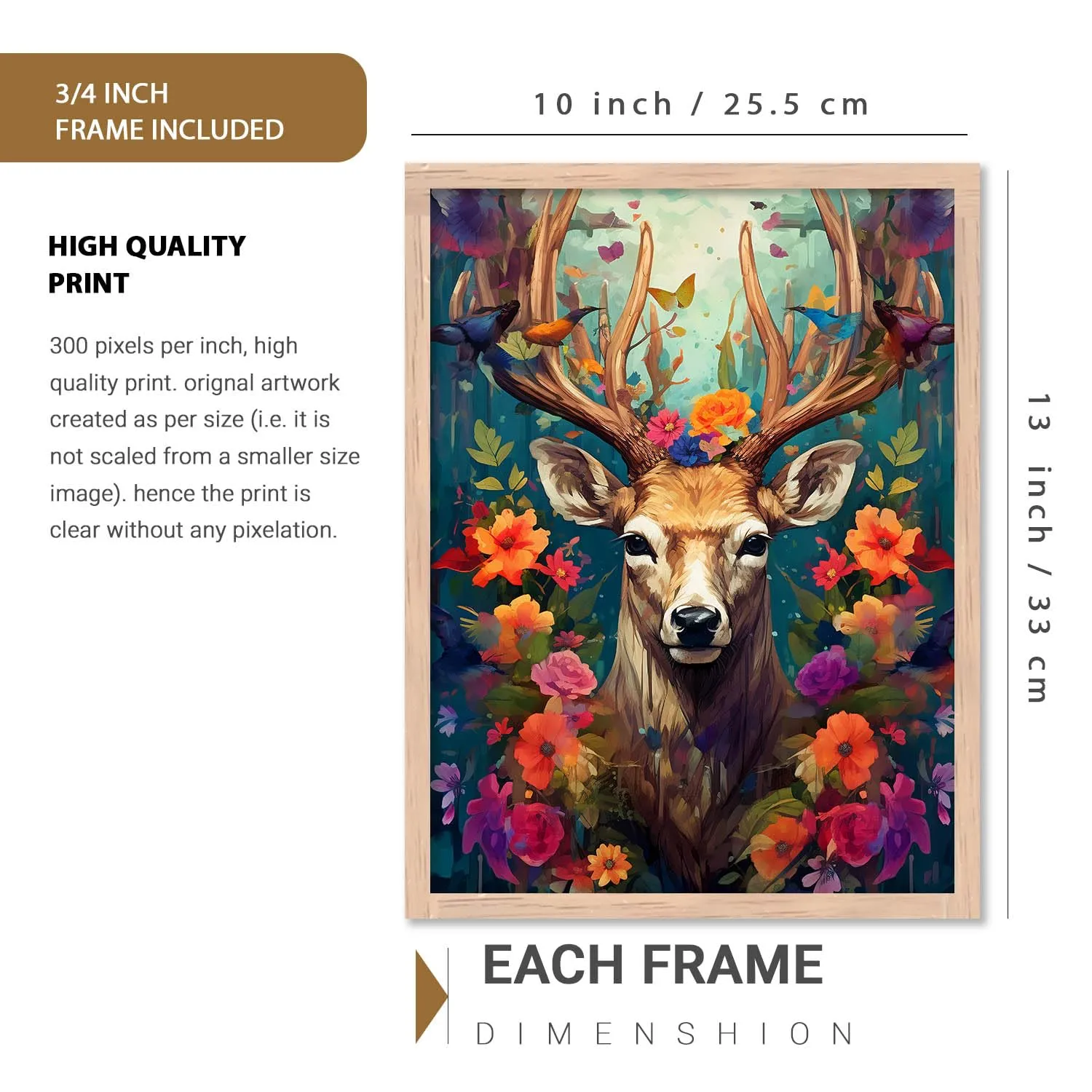kotart - Aesthetic Modern Wall Decor Paintings with Frame for Home Decoration - Painting for Living Room Bedroom - Painting for Wall Decoration (10x13 inch, C)