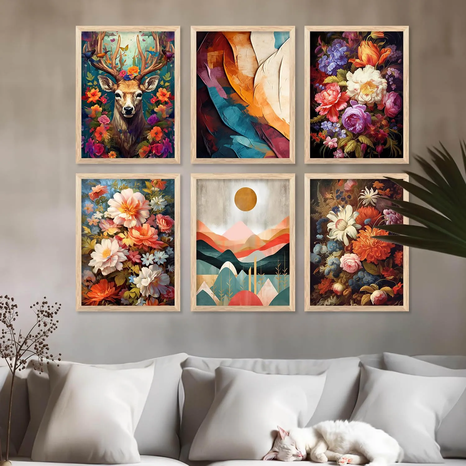 kotart - Aesthetic Modern Wall Decor Paintings with Frame for Home Decoration - Painting for Living Room Bedroom - Painting for Wall Decoration (10x13 inch, C)