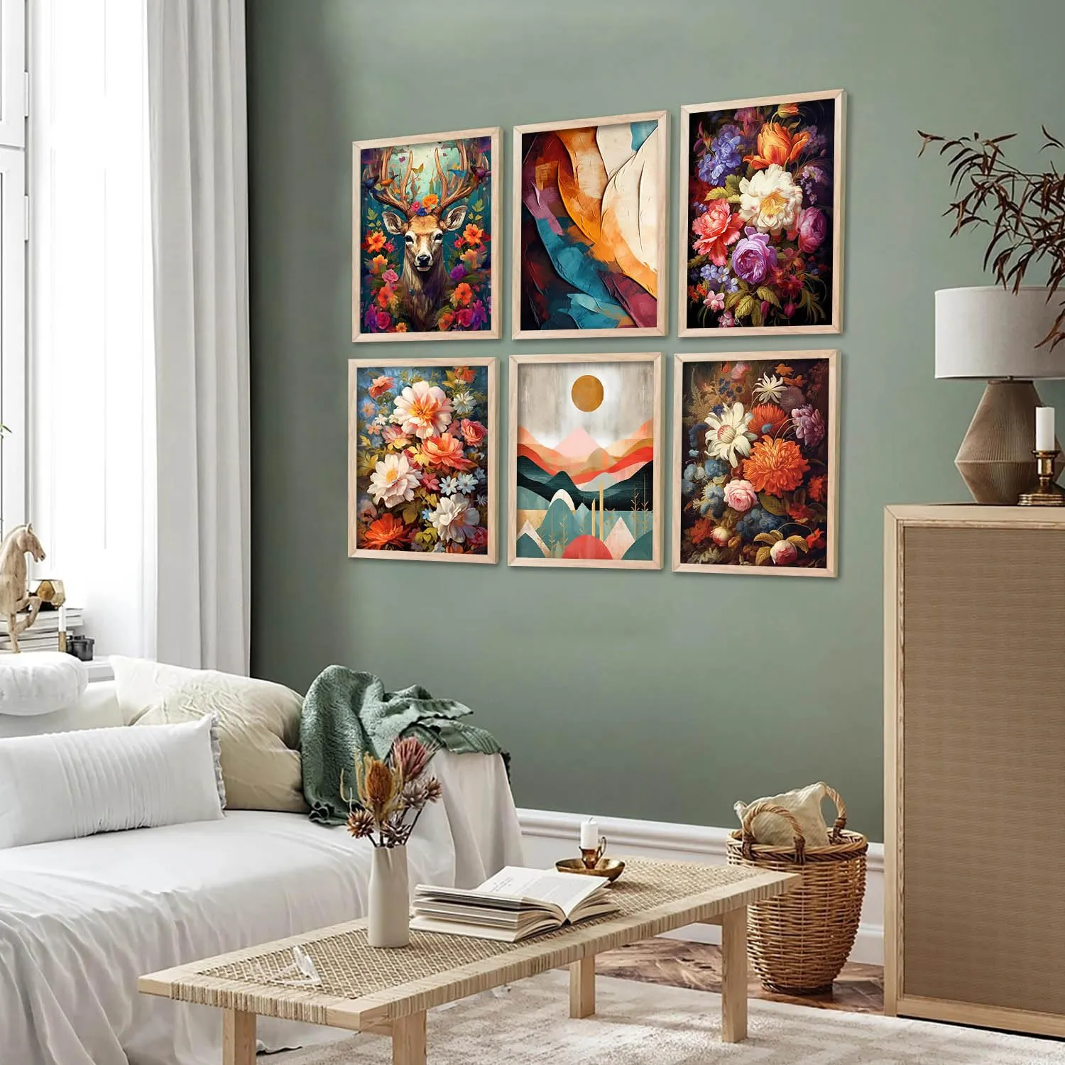kotart - Aesthetic Modern Wall Decor Paintings with Frame for Home Decoration - Painting for Living Room Bedroom - Painting for Wall Decoration (10x13 inch, C)