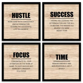 Kotart - Frames For Wall Decor - Motivational Photo Frames For Wall Decoration - Quotes Wall Poster With Frame For Room Living Room (11 Inch X 11 Inch, Multi) Set Of 4 - Engineered Wood