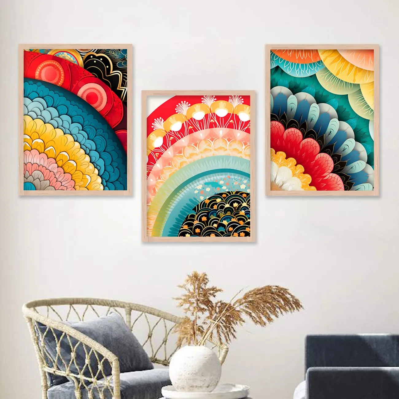 kotart Modern Art Home Decor Framed Paintings for Bedroom Living Room Office Wall Decor - Wall Poster with Frame - Painting for Wall Decoration Set of 3 (10 x 13, A)