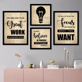 kotart Paper - Framed Posters For Home And Office Wall Decor - Motivational Quotes (11 X 14 Inch, Framed)(Brown)