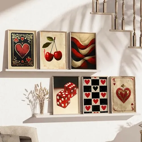 kotart - Poker Theme Wall Paintings For Wall Hanging Home Decor Frame | Poster With Frames For living Room Bedroom Set of 6 (13X17 INCH, F)