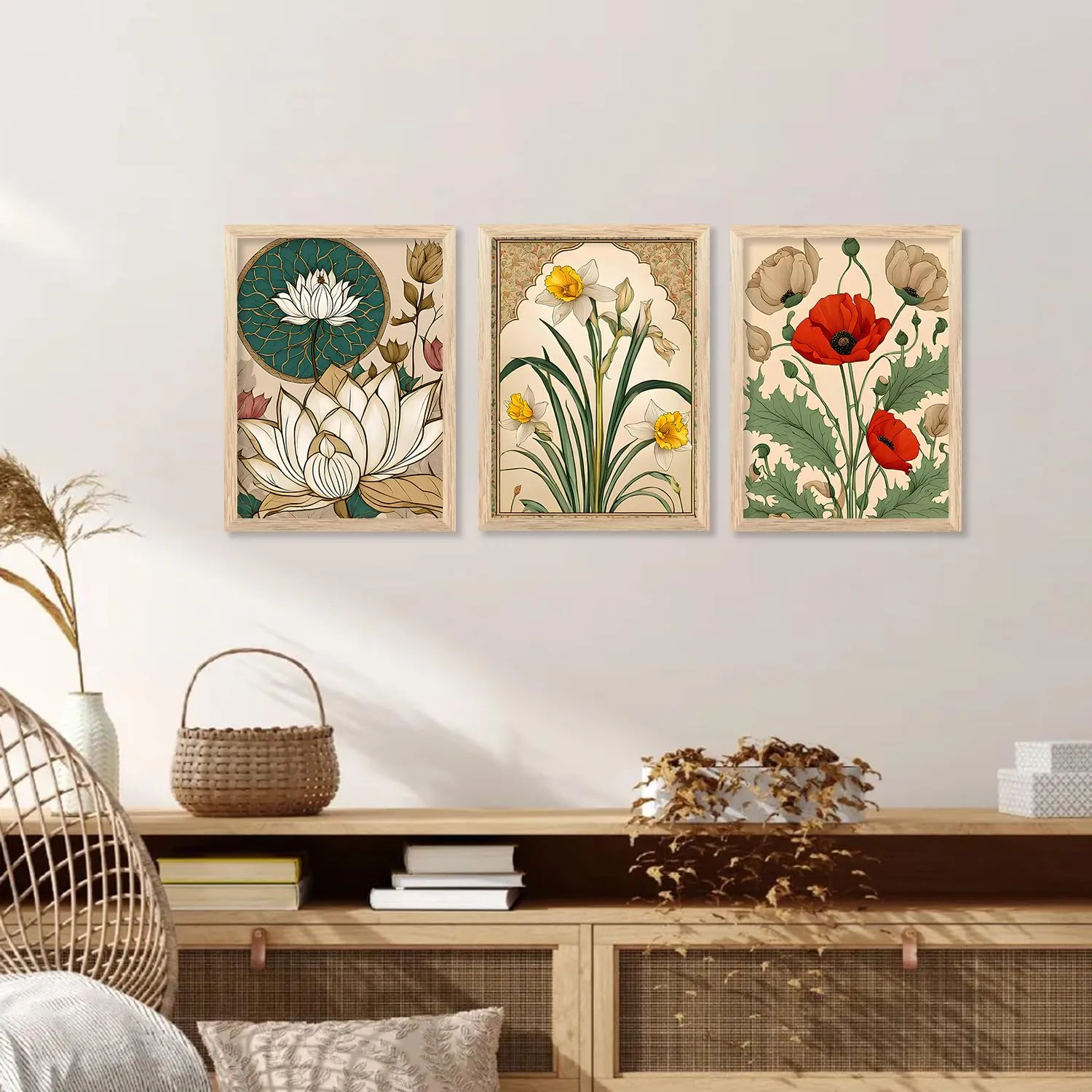 kotart Premium Digital Madhubani Art Paintings with Frame for Home Decor - Wall Painting for Living Room - Pack of 6 (10x13, painting for wall decoration)
