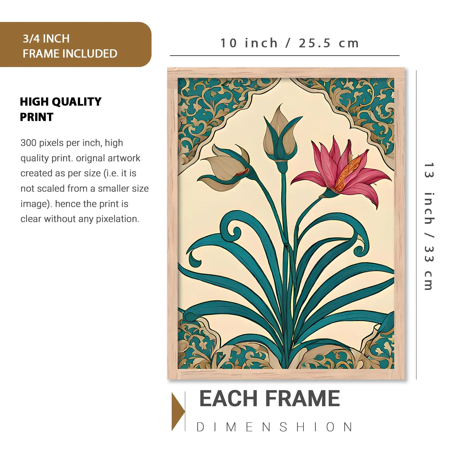 kotart Premium Digital Madhubani Art Paintings with Frame for Home Decor - Wall Painting for Living Room - Pack of 6 (10x13, painting for wall decoration)