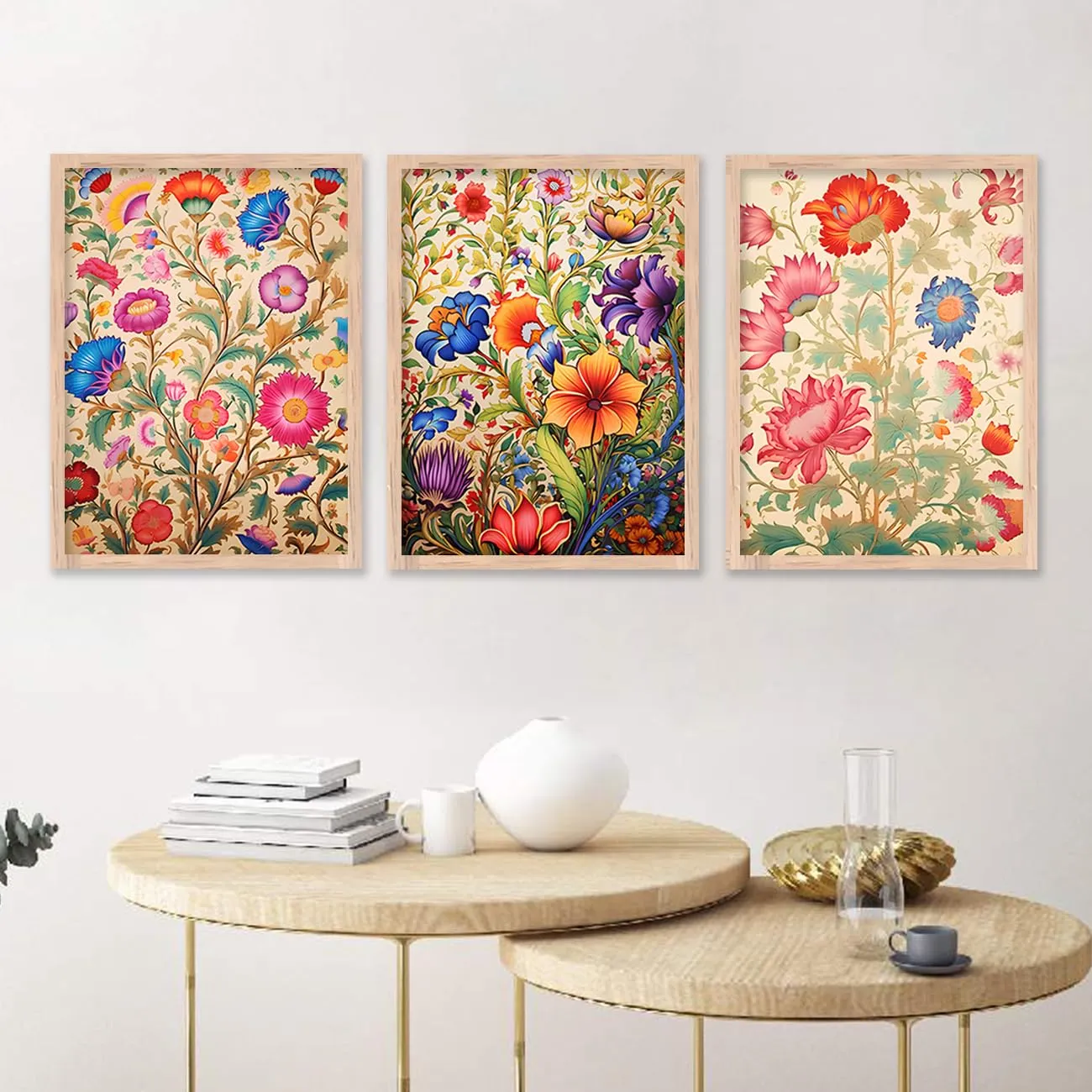 kotart Wood Premium Digital Painting With Frame For Home Decor - Painting For Living Room Bedroom Office Room Decor - Painting For Wall Decoration - Pack Of 3 (Medium, Modern Art Painting, Design04)