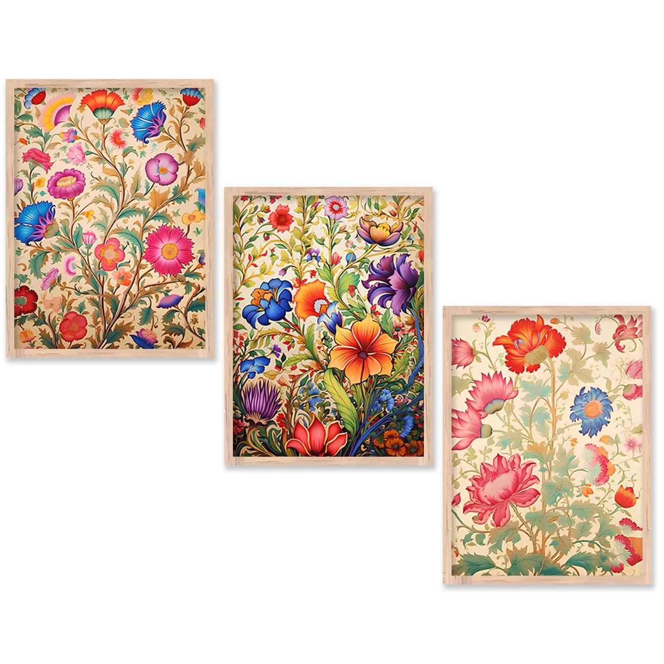 kotart Wood Premium Digital Painting With Frame For Home Decor - Painting For Living Room Bedroom Office Room Decor - Painting For Wall Decoration - Pack Of 3 (Medium, Modern Art Painting, Design04)