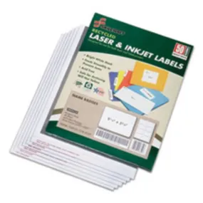 LASER-INKJET NAME BADGE LABLES, 2 1-3 X 3 3-8, WHITE, 400CT-BOX (5 PER PACK)