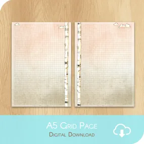 Love Is In The Air - Printable A5 Grid Notes Page